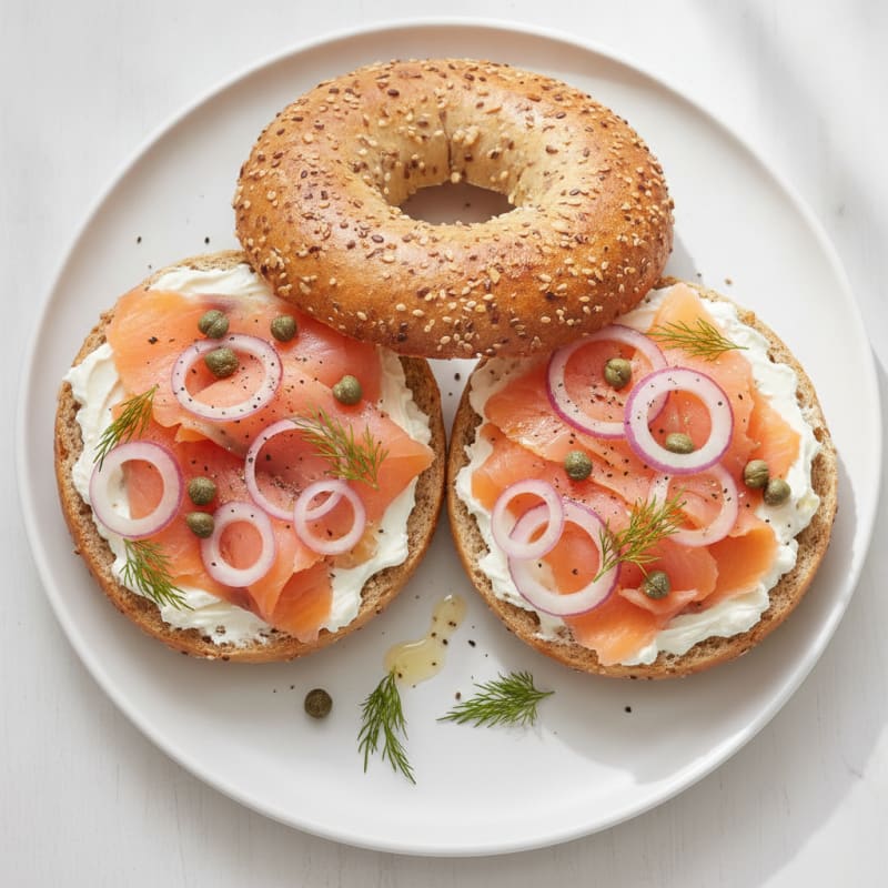 Smoked Salmon Cream Cheese Bagel