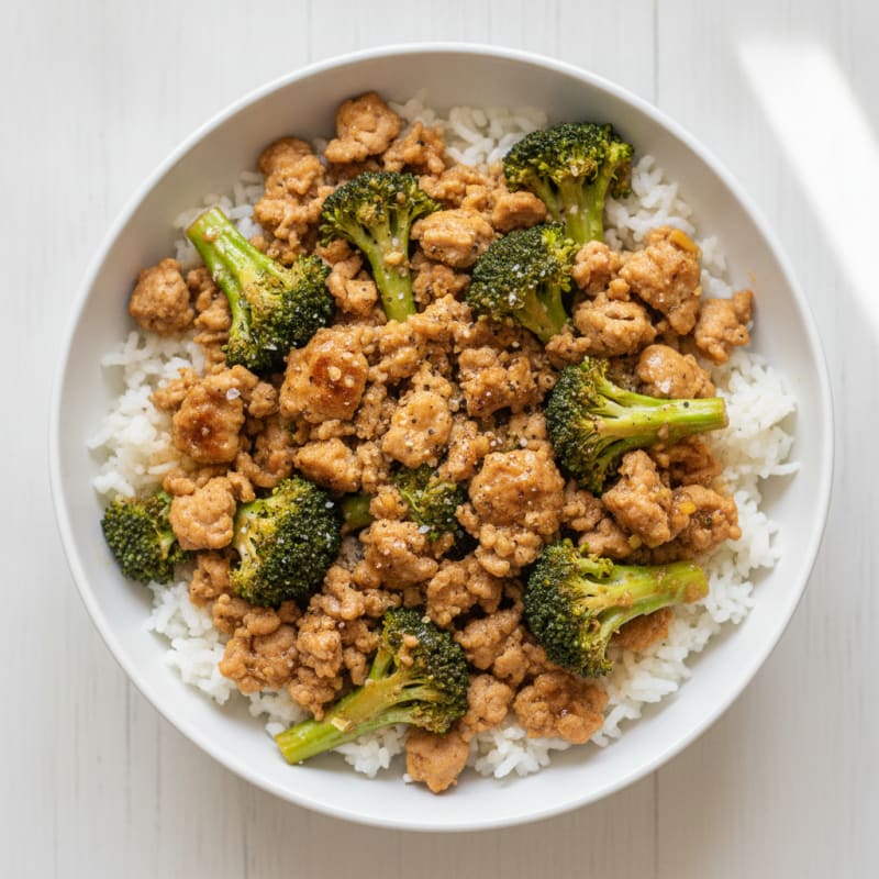 Ground Turkey and Broccoli Rice Bowl