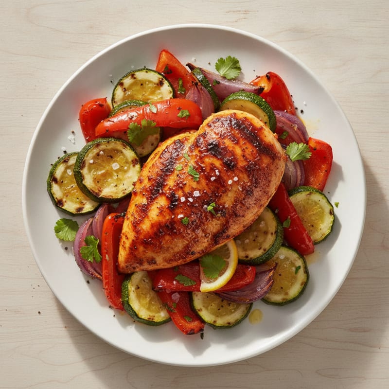 Spicy Harissa Chicken with Roasted Vegetables