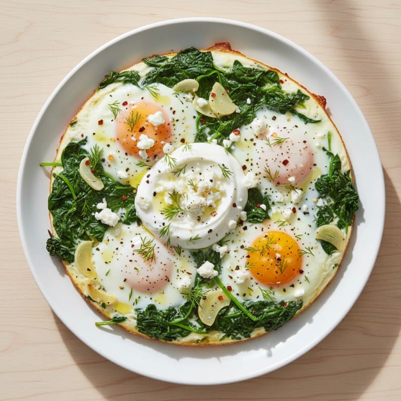 Zesty Baked Eggs with Tender Spinach