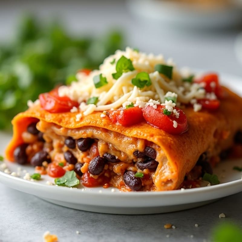 Spicy Chicken and Black Bean Enchilada Bake