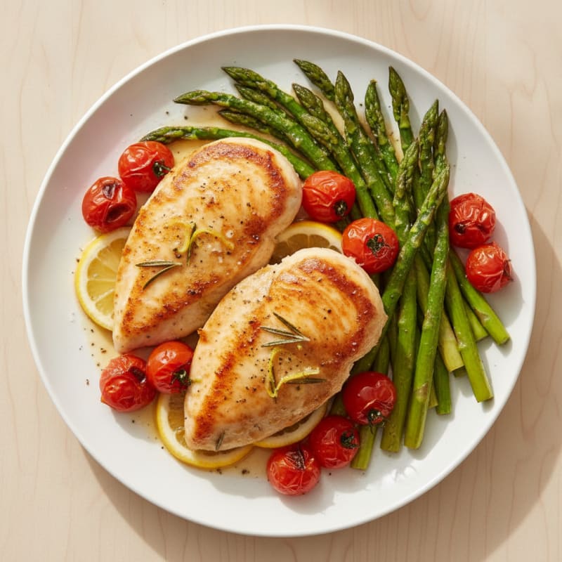 Lemon Herb Chicken with Roasted Asparagus