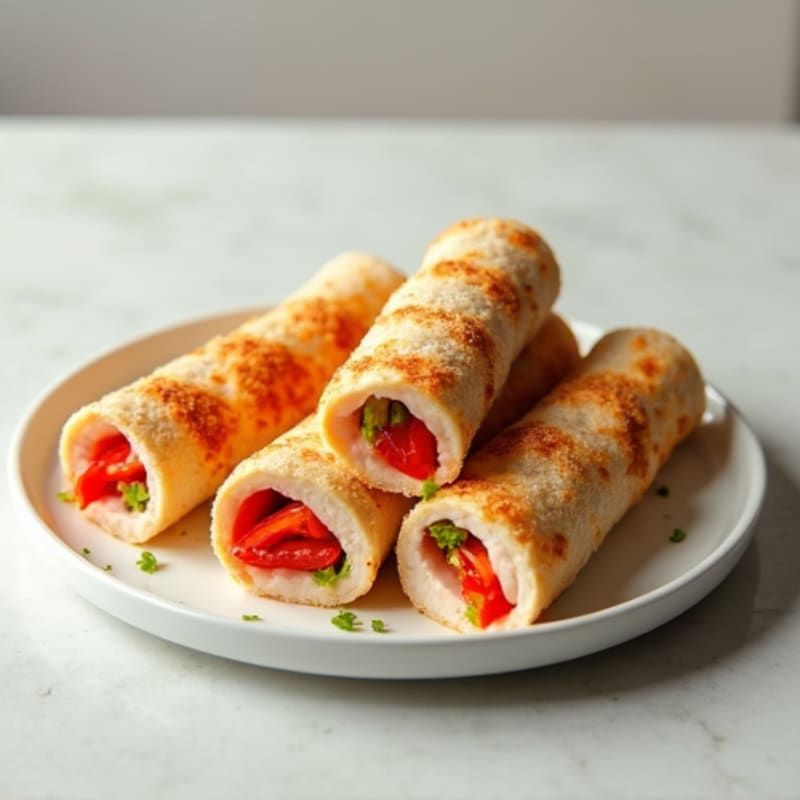 Turkey Breast Roll-Ups with Sliced Bell Pepper