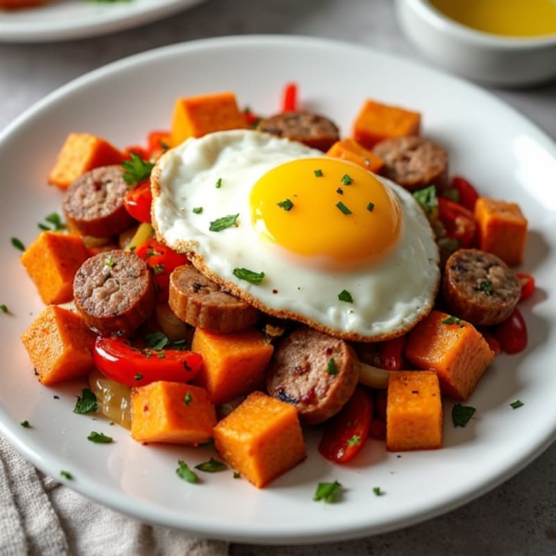 Protein-Packed Sweet Potato Hash with Eggs