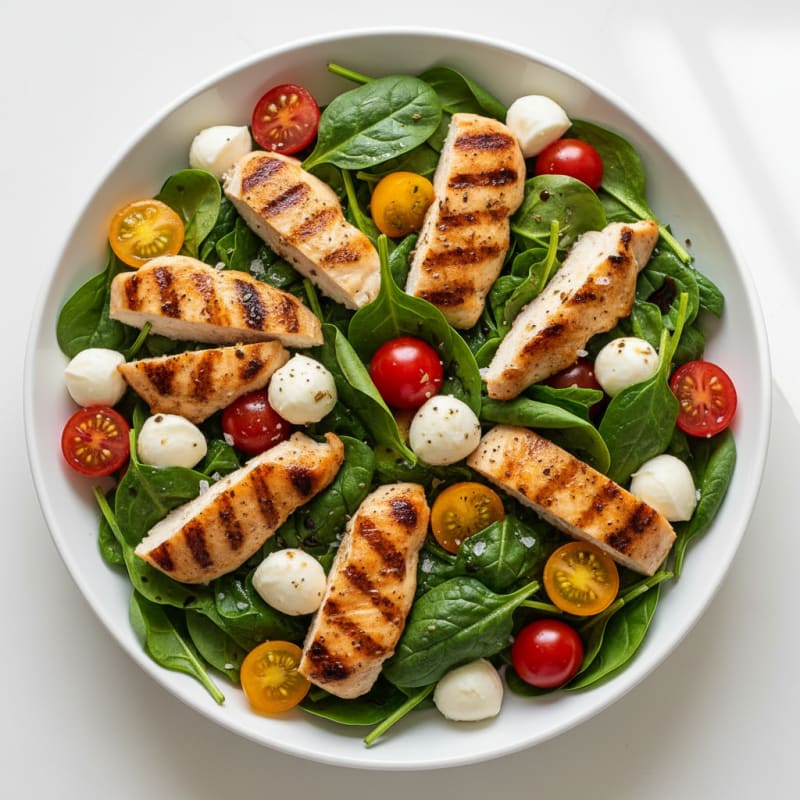 High-Protein Mozzarella and Tomato Spinach Salad