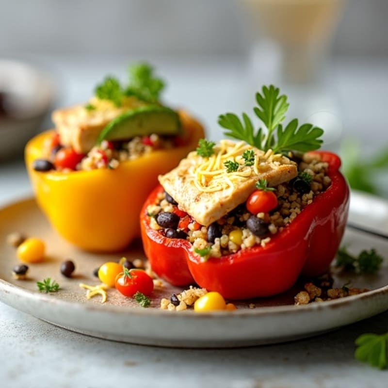 Roasted Zesty Quinoa Stuffed Peppers