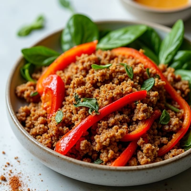 Spicy Ground Turkey and Bell Pepper Skillet