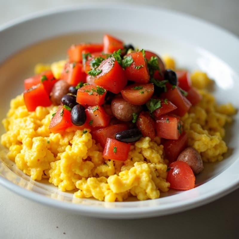 Spicy Southwest Scrambled Eggs with Fresh Tomato Salsa