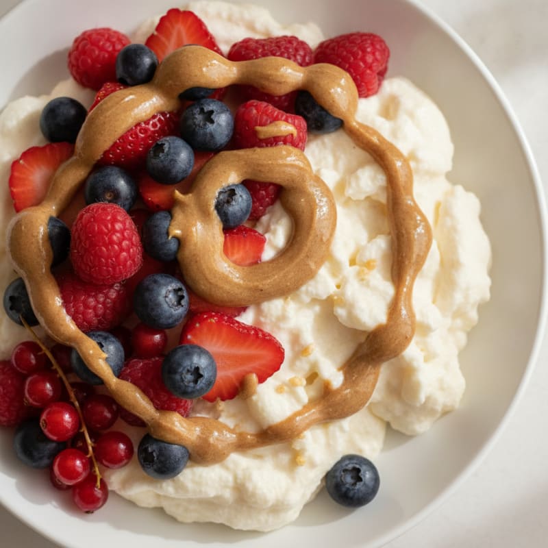 Silky Greek Yogurt Protein Mousse with Mixed Berries