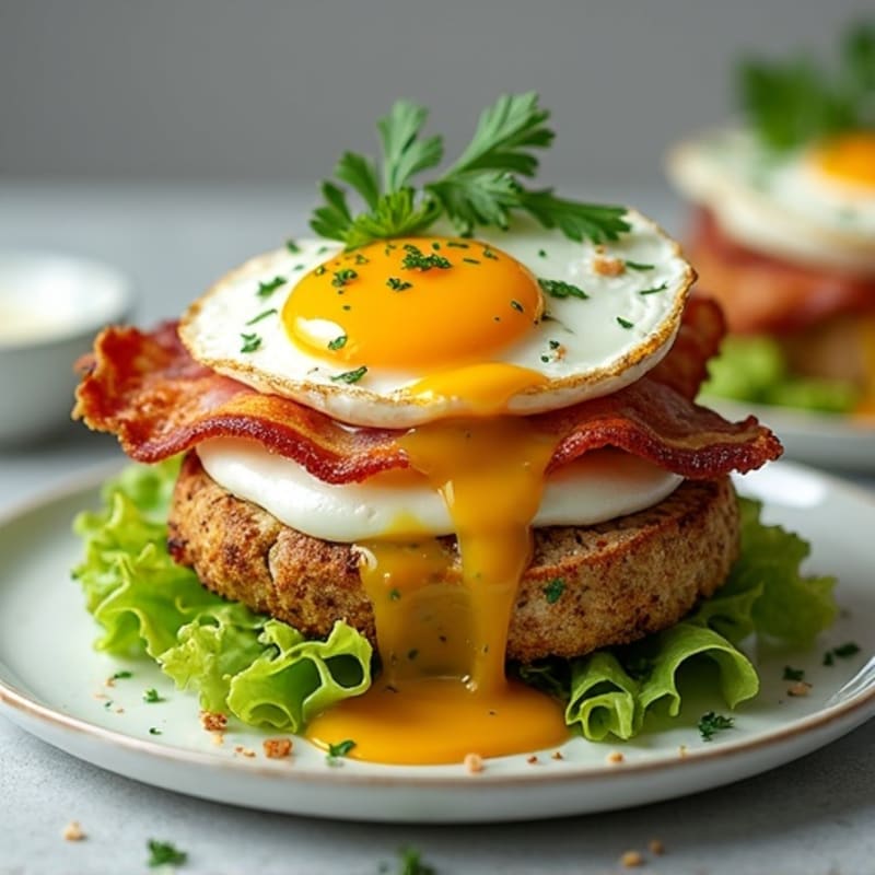 Crispy Turkey Bacon Lettuce Stack with Herb Aioli