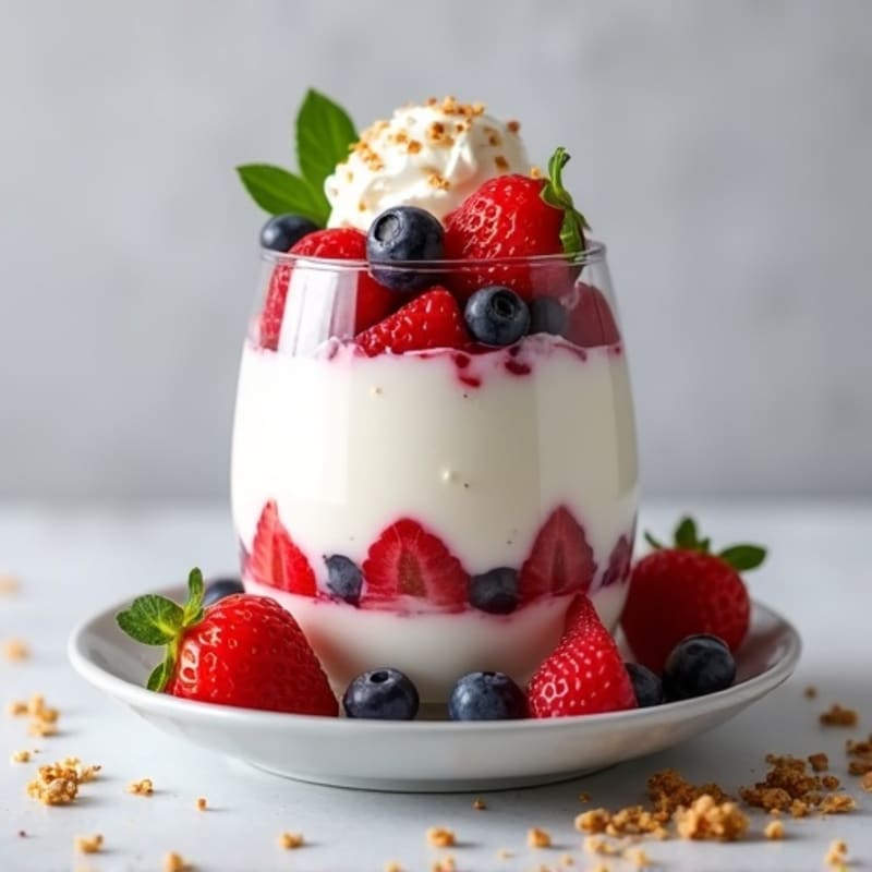 Greek Yogurt Protein Parfait with Mixed Berries