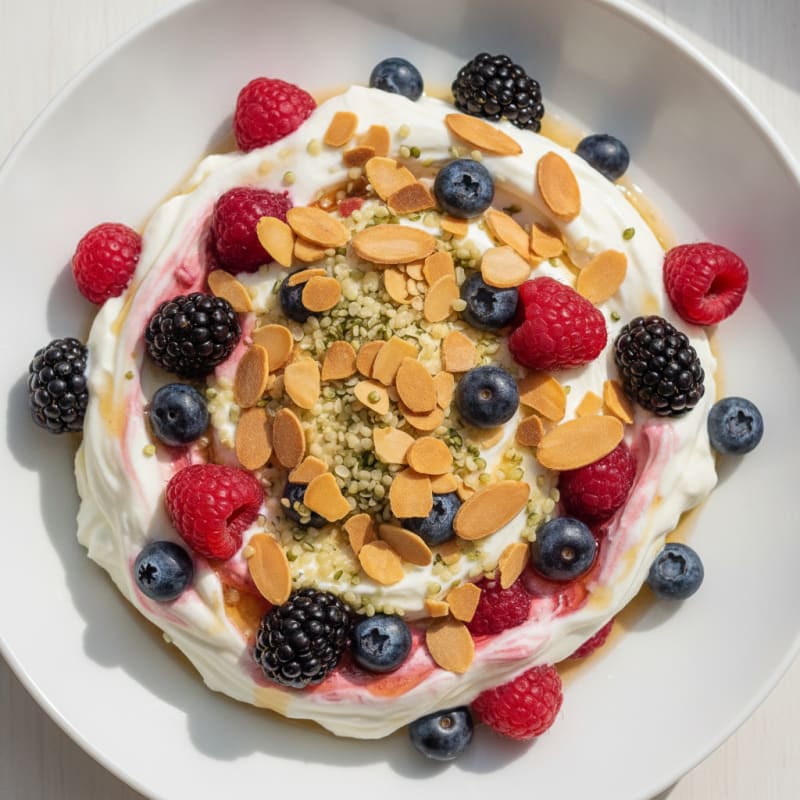 Greek Yogurt Protein Parfait with Mixed Berries