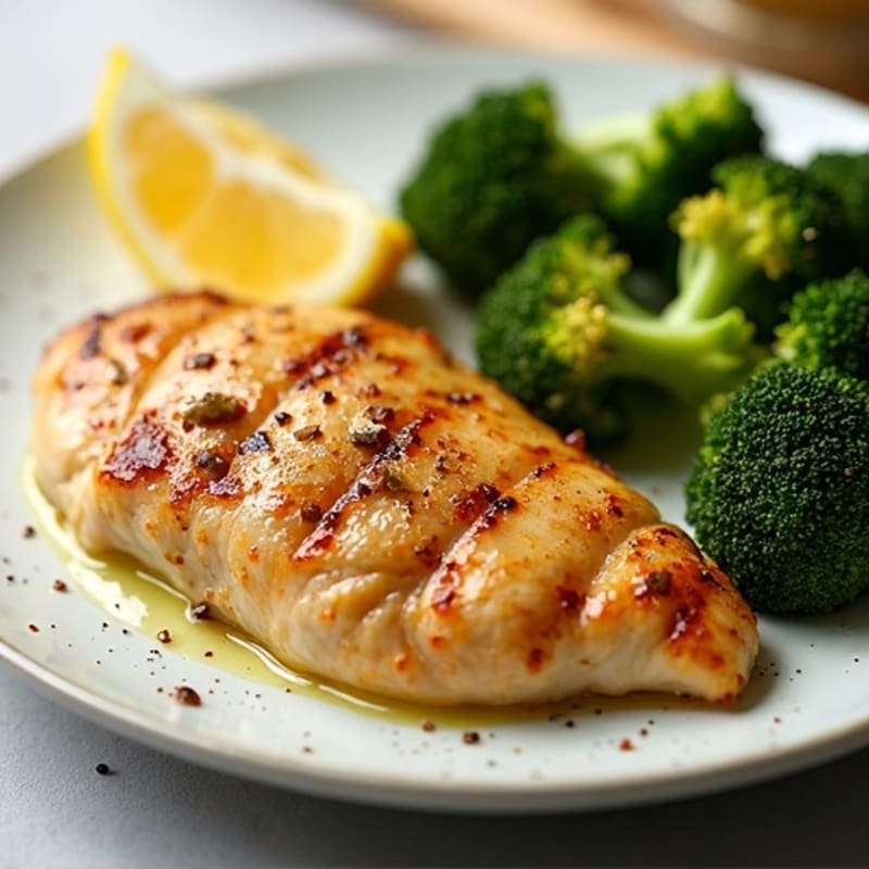 Lemon Garlic Roasted Chicken with Crispy Roasted Broccoli