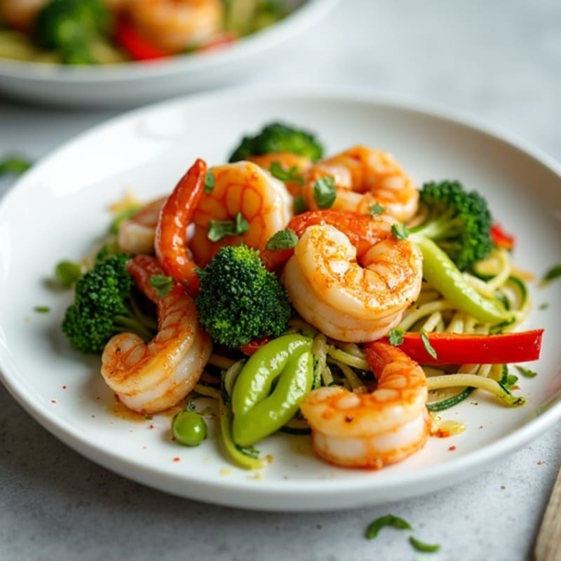 Garlic-Ginger Shrimp with Veggie Noodles