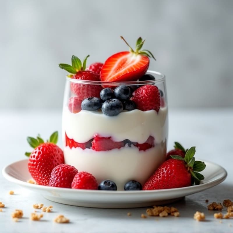 Greek Yogurt Protein Parfait with Mixed Berries