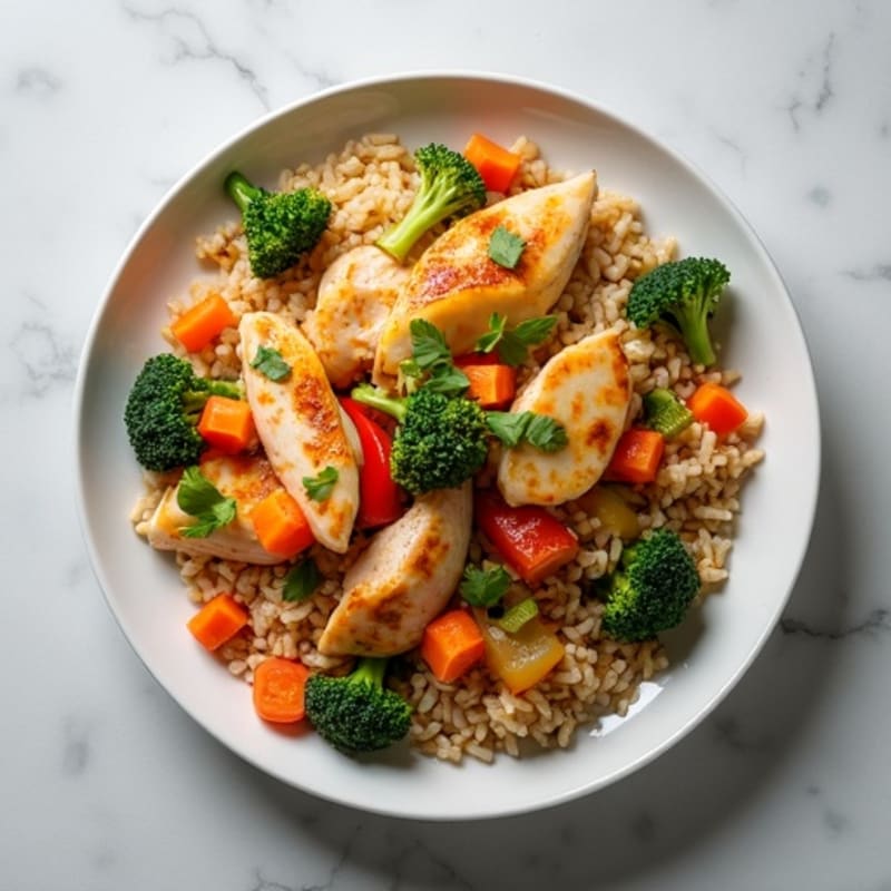 Healthy Chicken and Vegetable Brown Rice Stir-Fry
