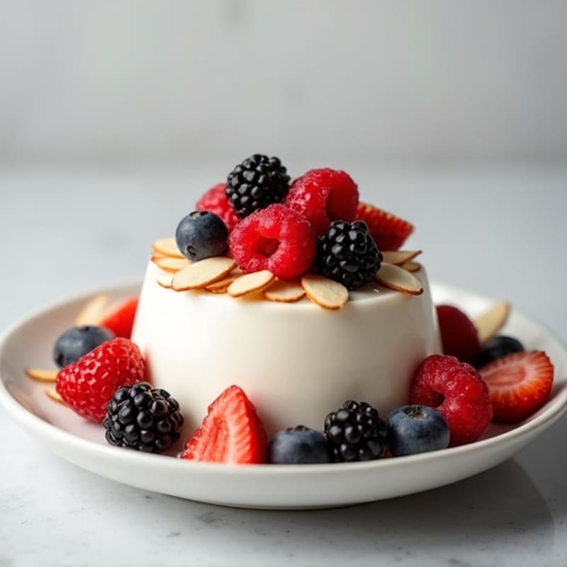 Silky Vanilla Greek Yogurt Protein Mousse with Mixed Berries