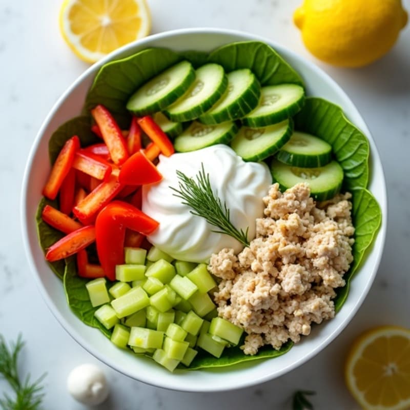 Lemon-Dill Tuna Salad Bowl with Crunchy Vegetables