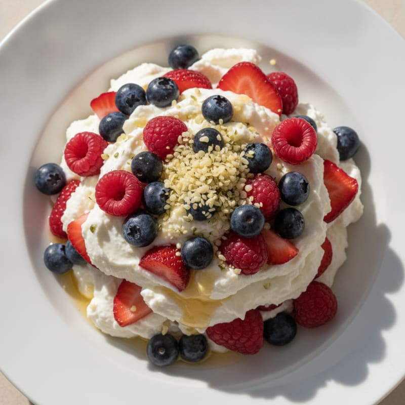 Greek Yogurt Protein Parfait with Mixed Berries