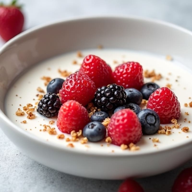 Silky Greek Yogurt Protein Pudding with Mixed Berries