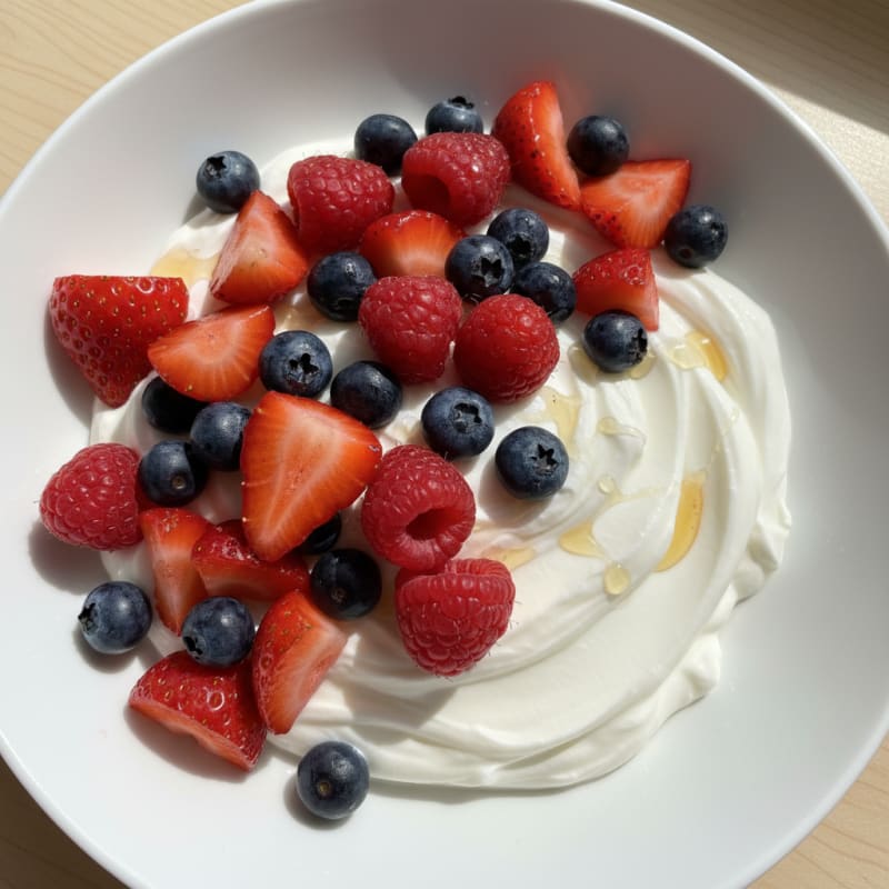 Silky Greek Yogurt with Mixed Berries