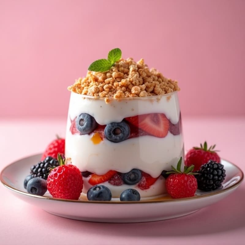 Greek Yogurt Protein Parfait with Mixed Berries