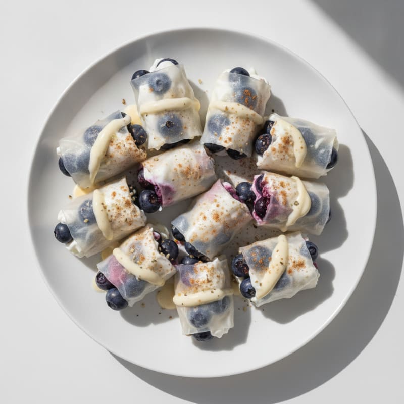 Blueberry Yogurt Rice Paper Rolls
