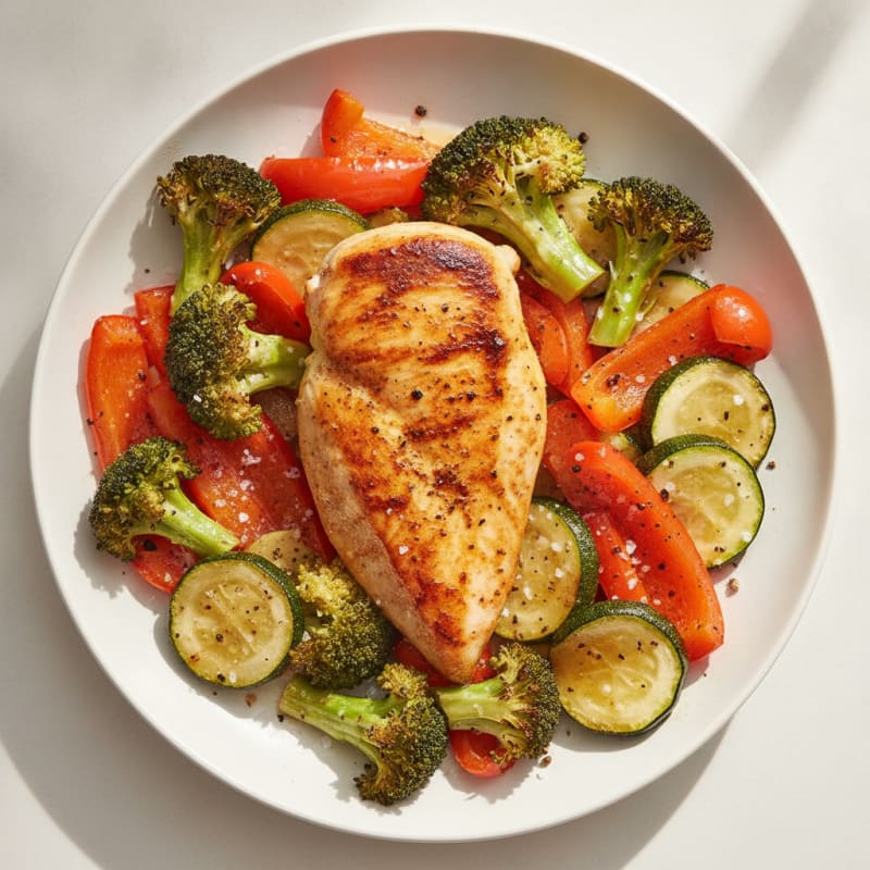 Pan-Seared Chicken with Roasted Vegetables
