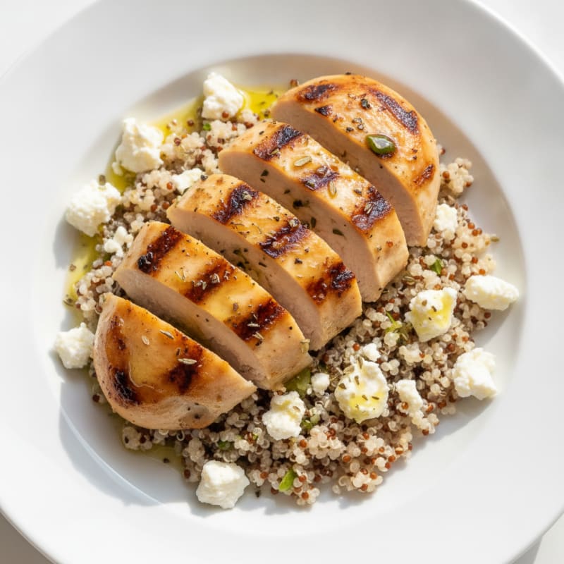 Grilled Chicken Breast with Quinoa and Feta