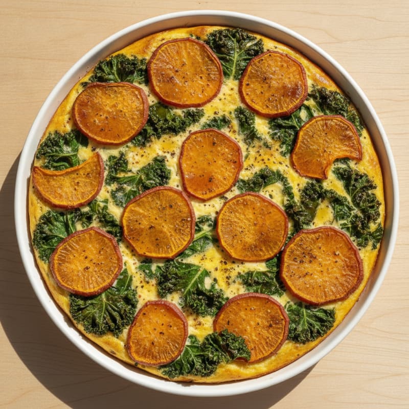 Sweet Potato and Kale Egg Casserole