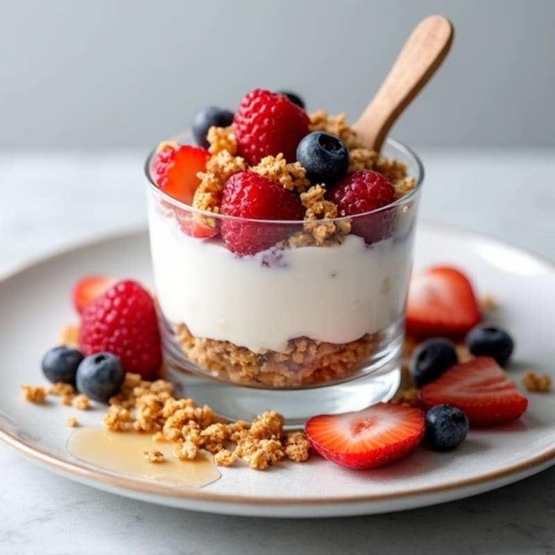 Greek Yogurt Parfait with Mixed Berries and Protein Granola