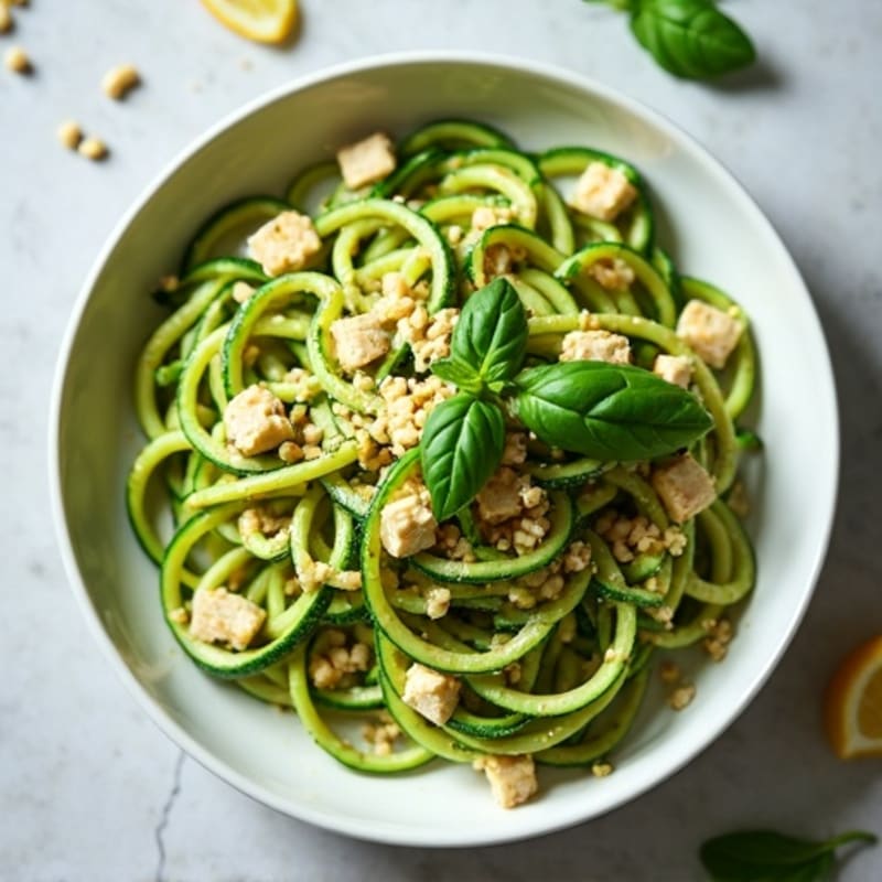 Zucchini Noodles with Creamy Vegan Pesto