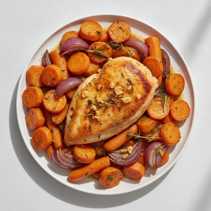 Garlic Herb Roasted Chicken with Root Vegetables