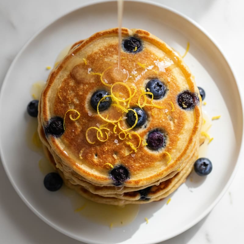 Blueberry Ricotta Pancakes with Lemon Zest