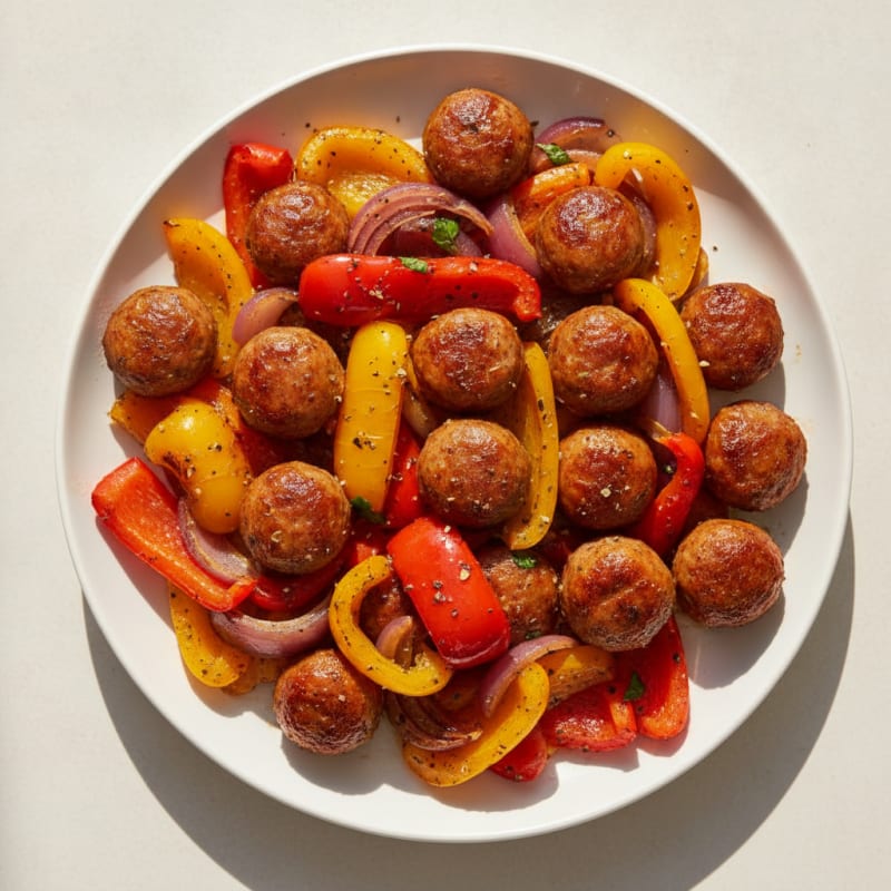 Sheet Pan Sausage and Peppers