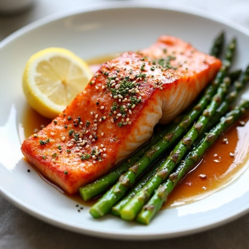 Crispy Teriyaki Salmon with Roasted Asparagus