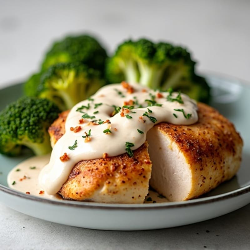 Creamy Spiced Chicken with Roasted Broccoli