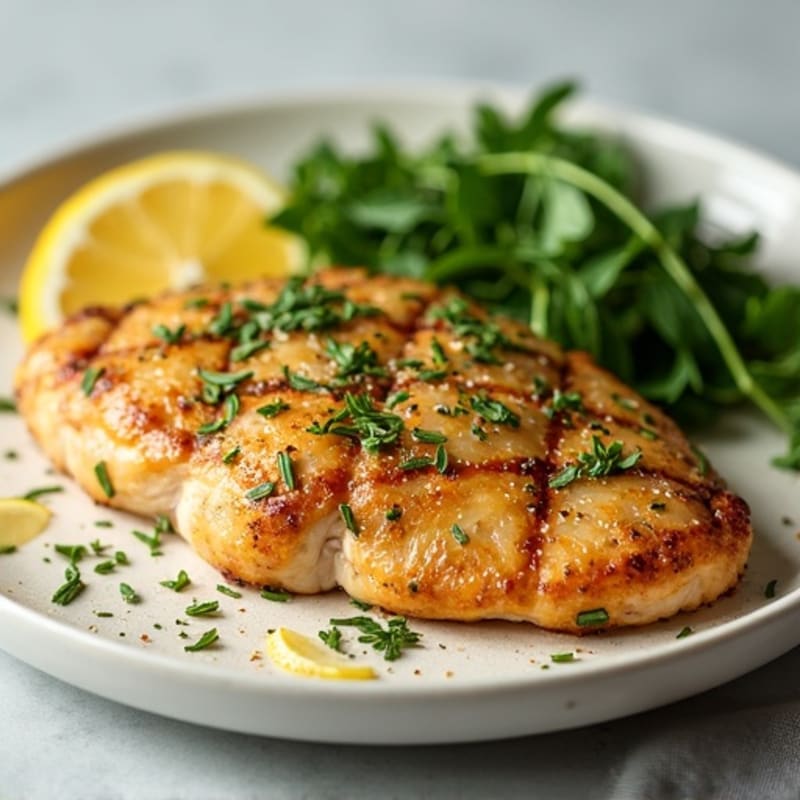 Herb-Crusted Lemon Garlic Pan Seared Chicken