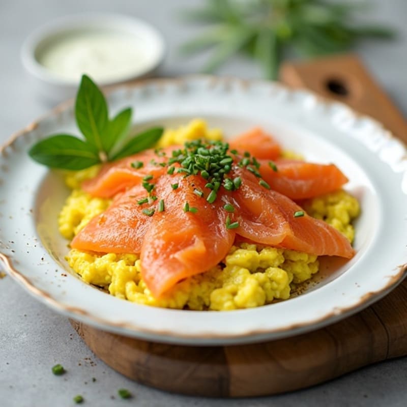 Smoked Salmon and Creamy Avocado Scramble