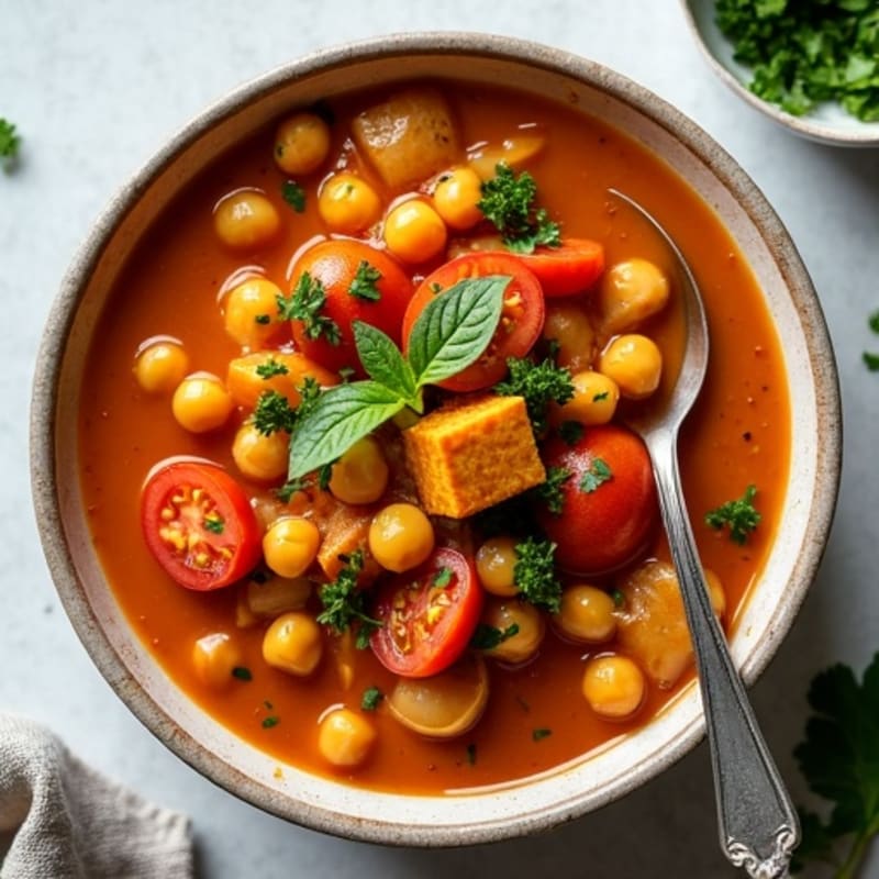 Hearty Spiced Chickpea and Tomato Stew with Fresh Herbs
