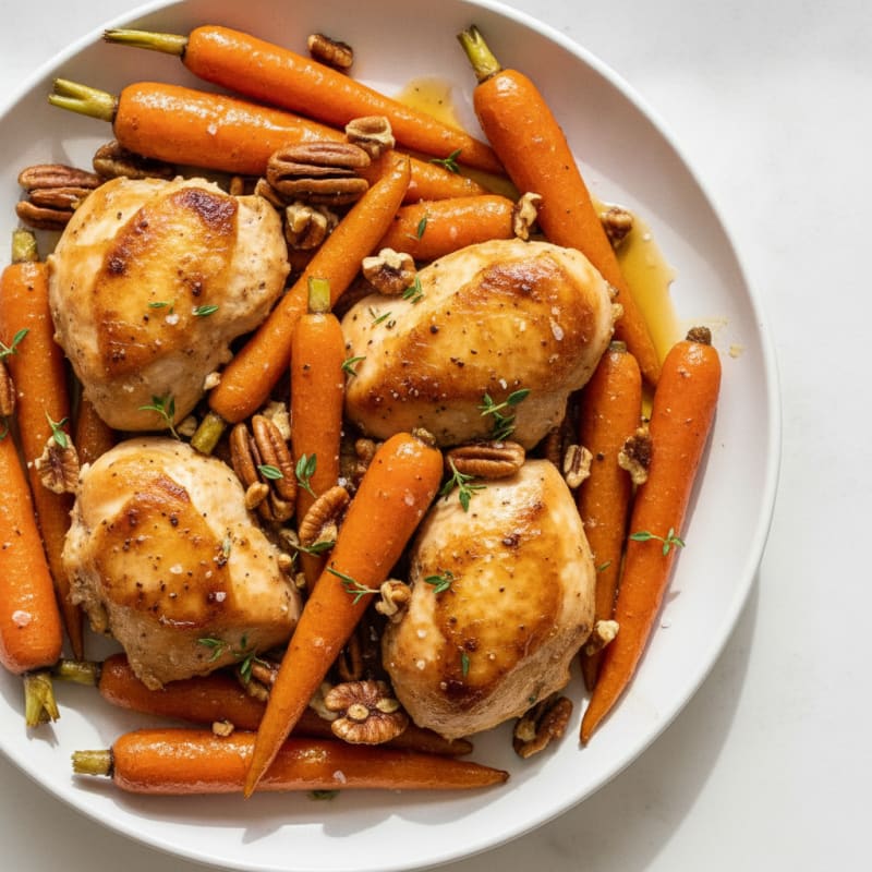 Maple-Glazed Roasted Carrots with Pecans