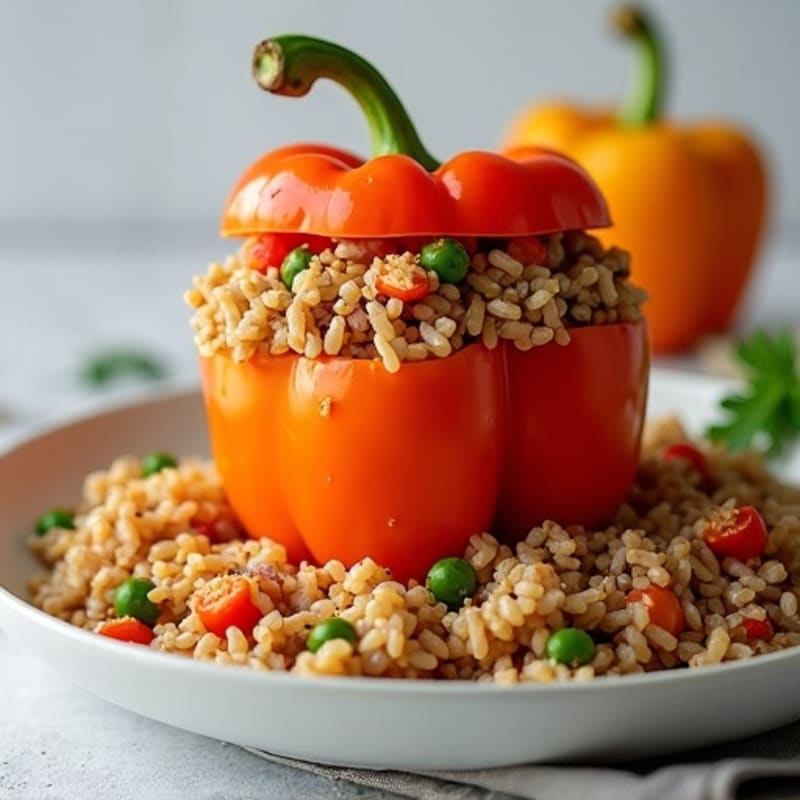 Hearty Bell Peppers Stuffed with Lean Ground Turkey and Brown Rice