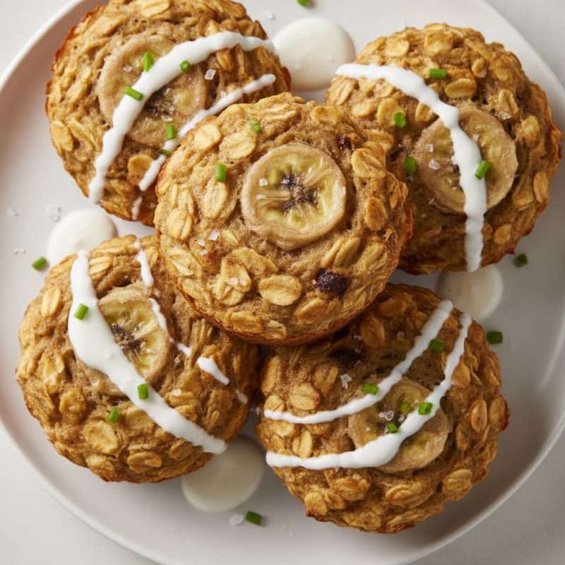 Baked Banana Oatmeal Egg Muffins