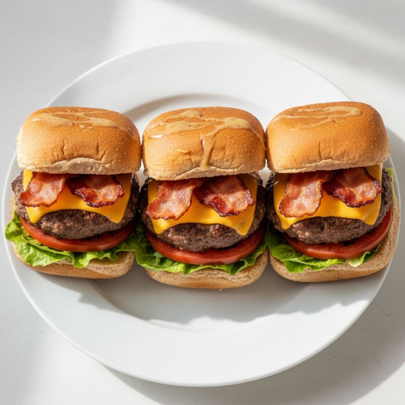Crispy Double Bacon Cheeseburger Sliders