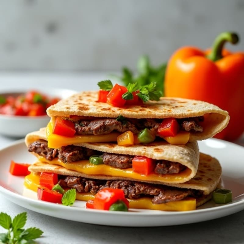 Grilled Steak and Bell Pepper Quesadillas