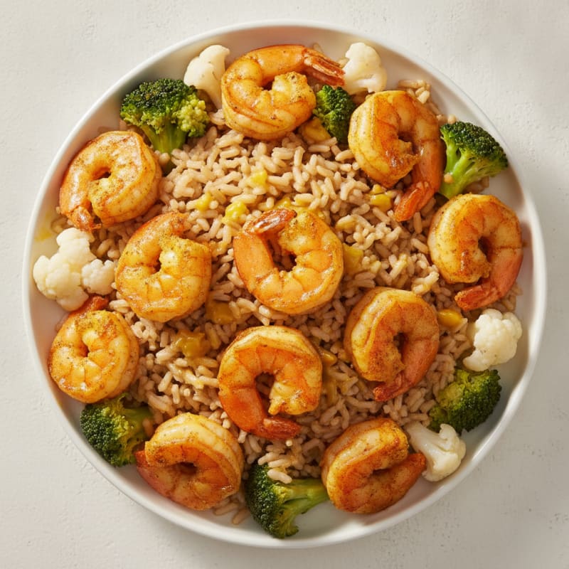 Turmeric Shrimp with Brown Rice