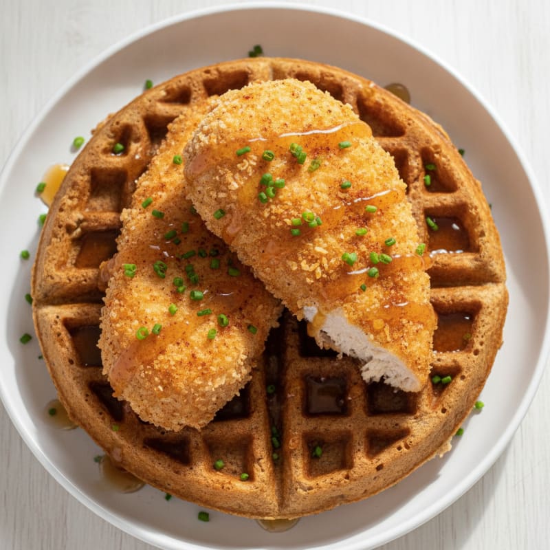 Golden Chicken and Waffles