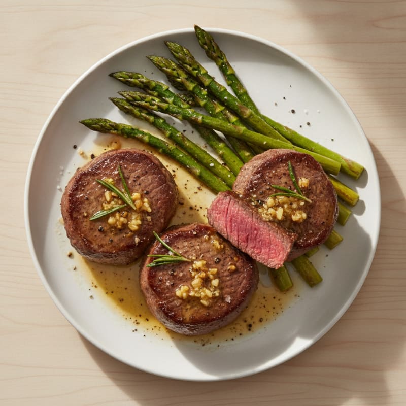 Pan-Seared Steak Medallions with Garlic Butter