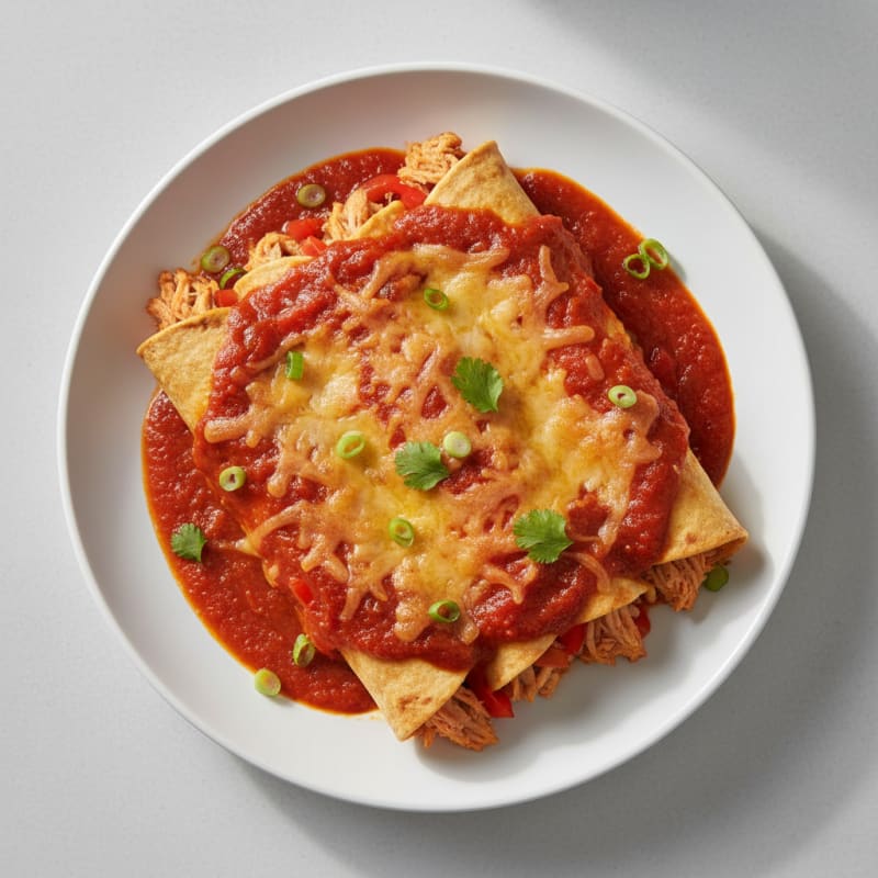 Chicken Enchiladas with Red Chili Sauce