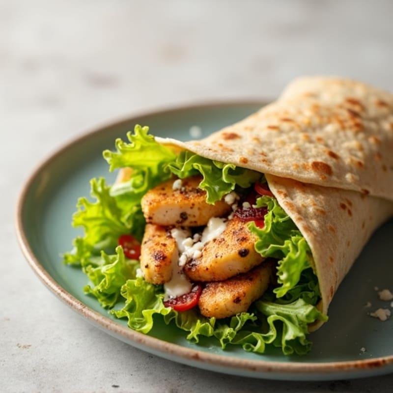 Crispy Romaine Grilled Chicken Caesar Wrap